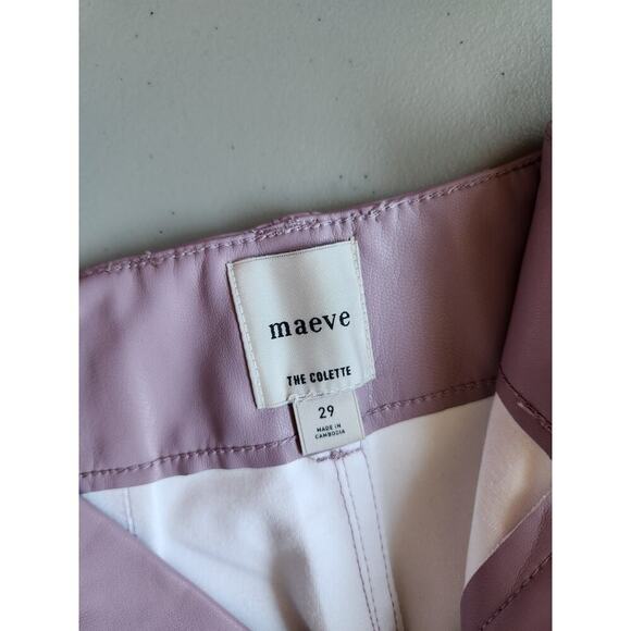 NWT Maeve The Colette Cropped Faux-Leather Wide-Leg Pants Sz 29 Lilac #7B501 - Picture 10 of 12
